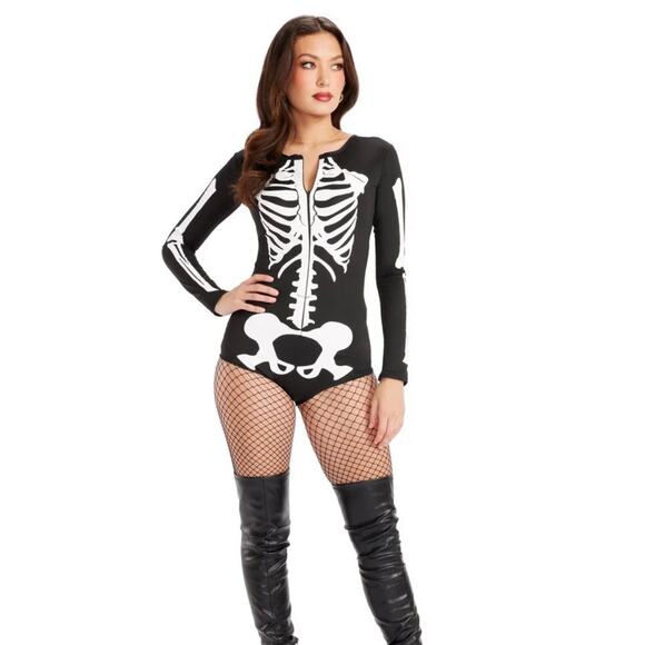 Tipsy Elves SEXY SKELETON BODYSUIT COSTUME - Picture 1 of 9